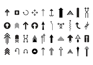 黑色矢量标识标牌 箭头符号 图标元素