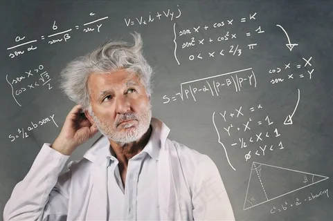 正在思考的老年科学家