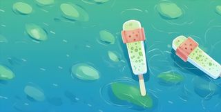 夏日冰棍清凉背景