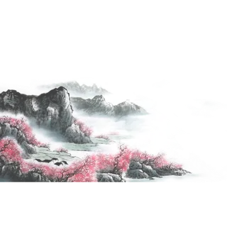 山水画素材中国风水墨画素材元素中国画