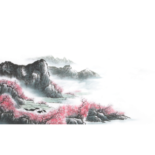 山水画素材中国风水墨画素材元素中国画