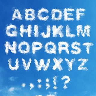 蓝天白云创意字母表
