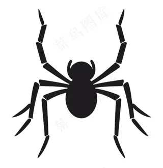 黑色蜘蛛万圣节素材卡通免抠