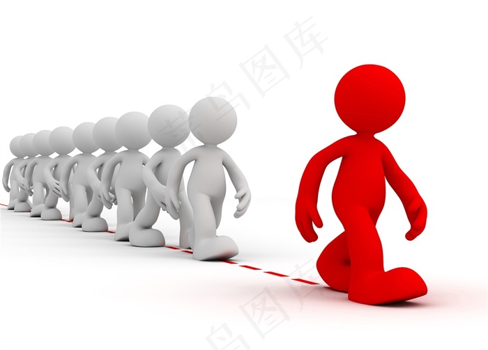 红色小人领导众人商务背景高清