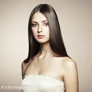 柔顺亮泽黑发美女人物摄影高清图片