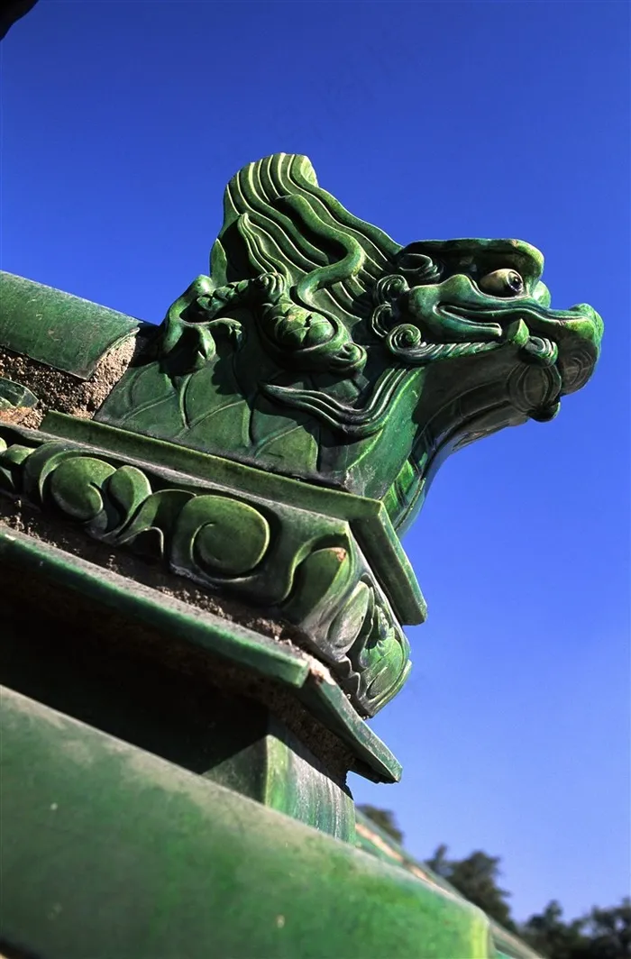 建筑上的龙头素材图片