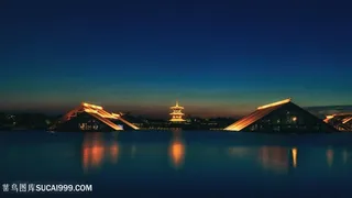 广富林遗址夜景图片