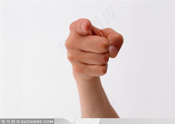 人物手势元素- 手指指向前方手势特写
