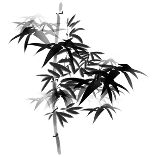 竹子水墨画中国风国画墨水书法竹子画