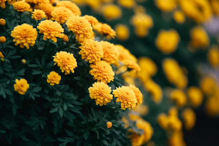 万寿菊菊花花丛摄影图(4032x2688)