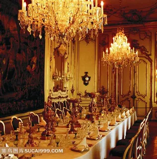 欧式建筑奢华餐厅图片