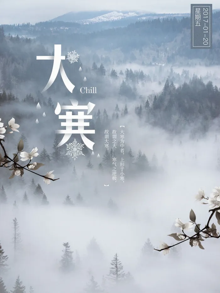 24二十四节气传统节日大寒宣传活动海报插画合集psd设计素材模板psd模版下载