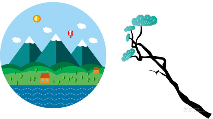 简约插画矢量图 