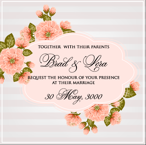 祝贺婚礼结婚邀请卡素材