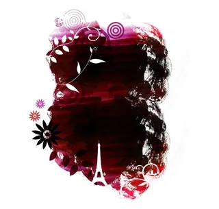 酒红色简约风唯美梦幻名片海报鲜花插图插画背景图片素材