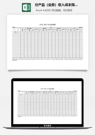 分产品（业务）收入成本预算表excel模板