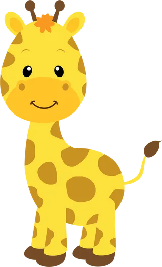 黄色长颈鹿素材动物卡通