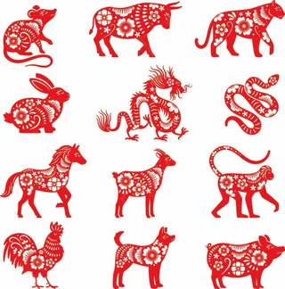 十二生肖剪纸 剪纸风元素