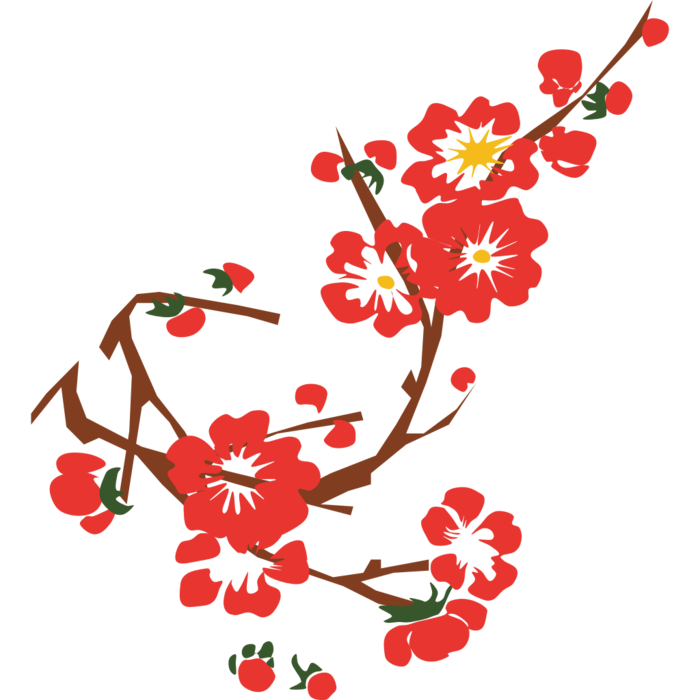 免扣红梅装饰
