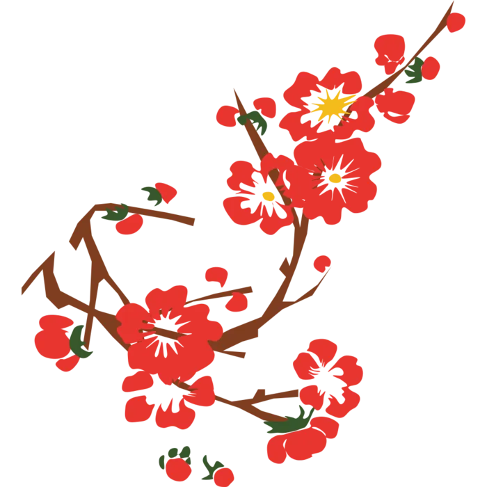 免扣红梅装饰