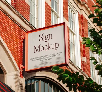 户外建筑招聘样机 奶茶店咖啡店招牌样机