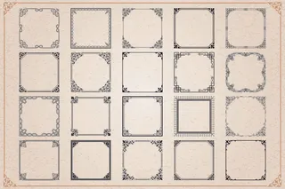 欧式复古线条边框花纹AI矢量LOGO角框花边分割线设计PSD卡片素材