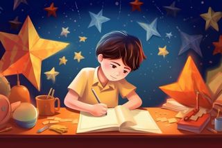 学生晚上复习知识学习背景