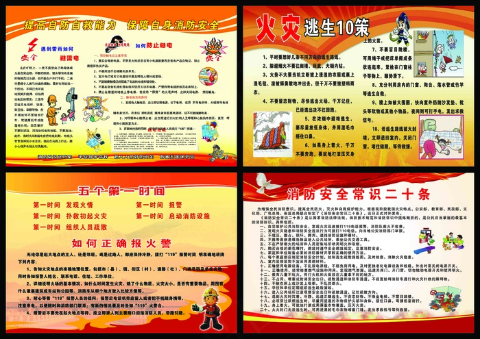 消防安全常识二十条psd模版下载