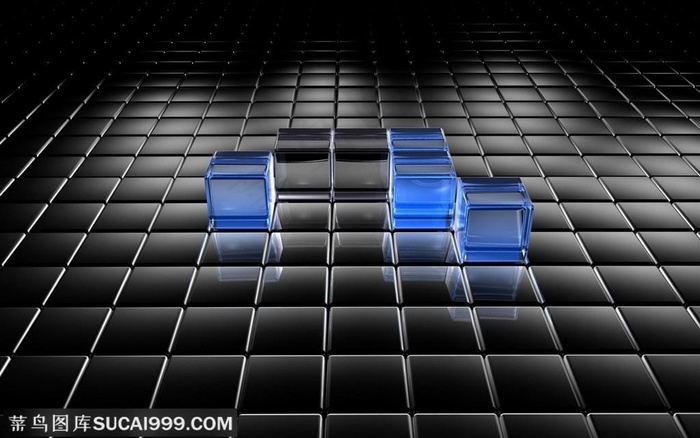 黑色几何形状3D底纹PPT海报背景图片