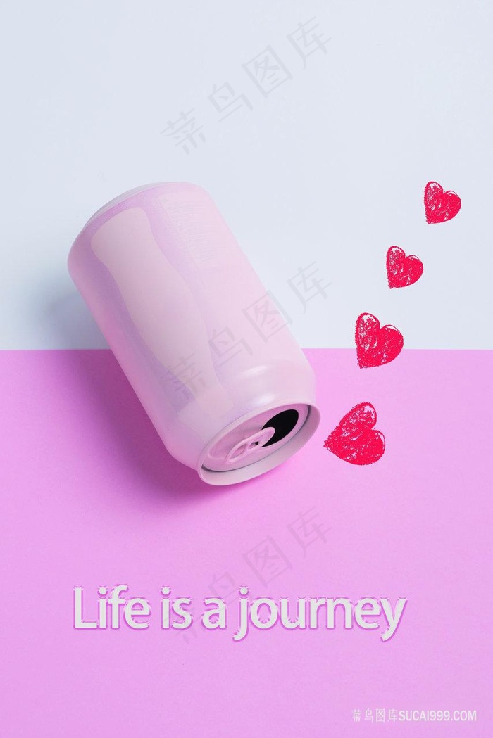 唯美爱心粉色易拉罐装饰画