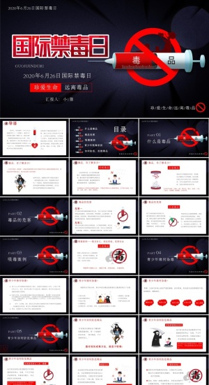禁毒宣传PPT模板ppt模版预览图