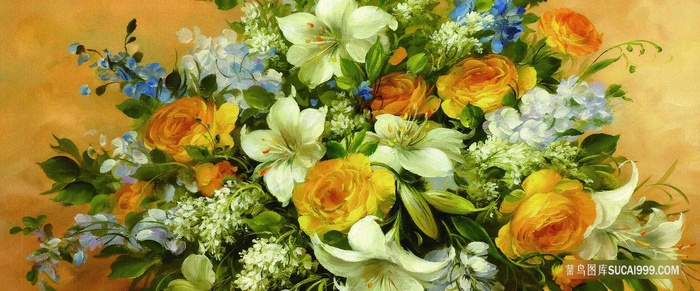 小黄花高清艺术油画