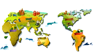 国宝动物世界分布卡通