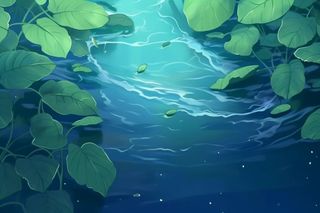 荷叶清新中国风背景