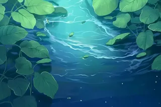 荷叶清新中国风背景