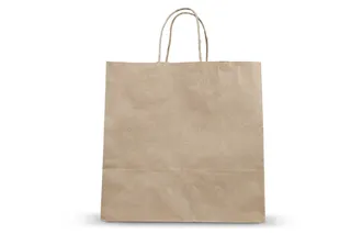 袋子样机 一个轻便牛皮纸袋正面 大容量手提袋 礼品袋 食品打包袋