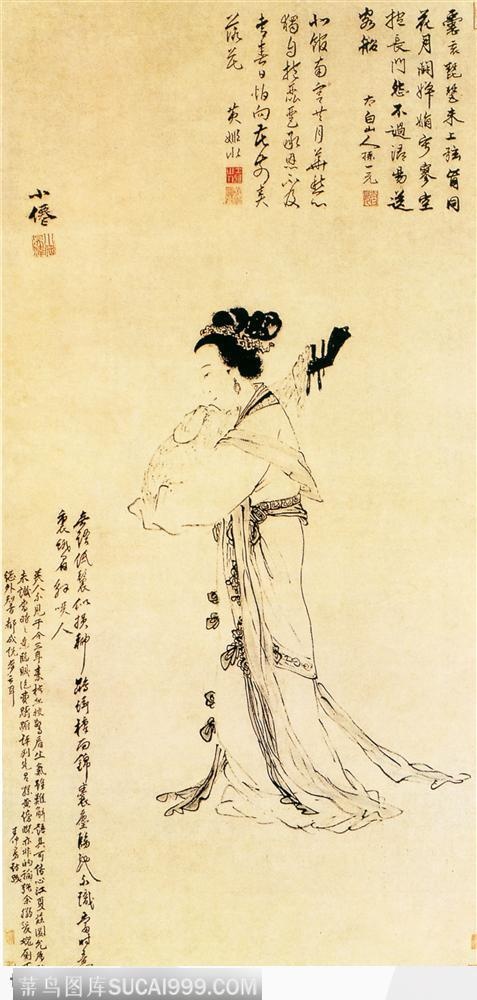 人物篇-抱着琵琶行走的女子