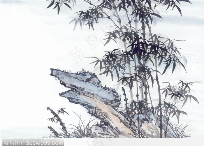 水墨竹图