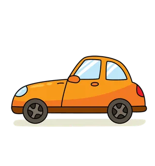 跑车橘色卡通