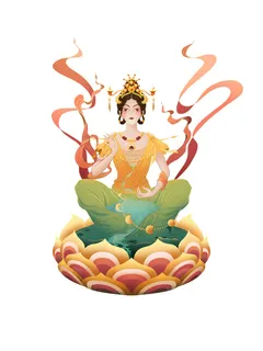 手绘国潮中国风古代敦煌神话飞天仙女美女古装人物插画PSD素材 手绘国潮中国风古代敦煌神话飞天仙女美女古装人物插画PSD素材