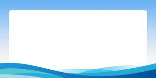 蓝色边框波浪曲线简约现代商务文艺小清新企业文化展板背景