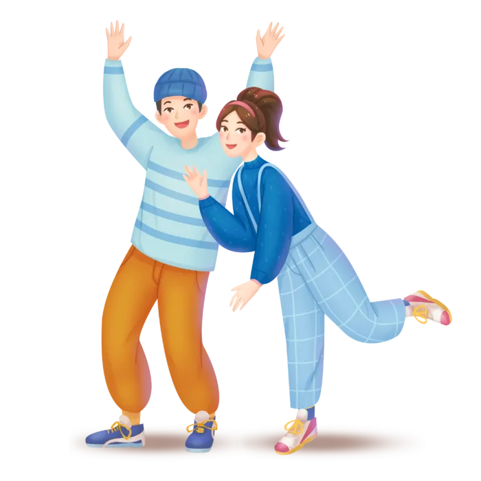 54青年节时尚活力男女插画