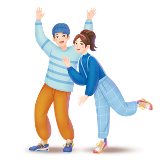 54青年节时尚活力男女插画