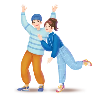 54青年节时尚活力男女插画