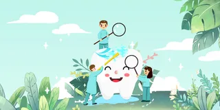 简约风唯美全国爱牙日背景