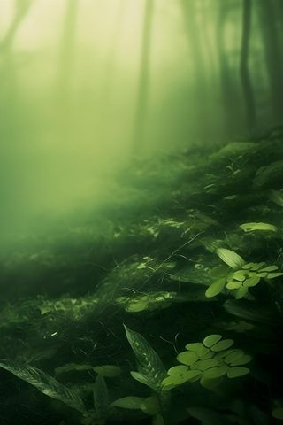 简约树叶丛林小草绿色简约背景