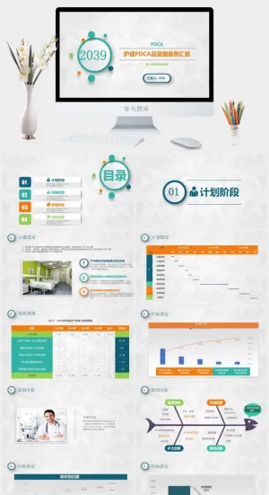 护理医疗PPT模板预览图