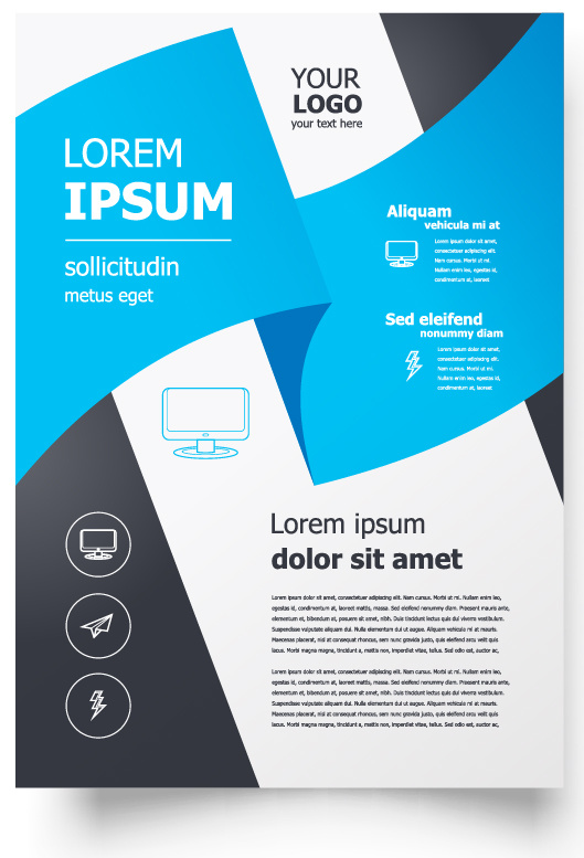 包装宣传册设计模板传单页抽象商务宣传册A4模板创意封面趋势宣传