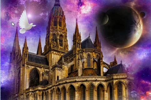 元宇宙世界风景天空背景墙