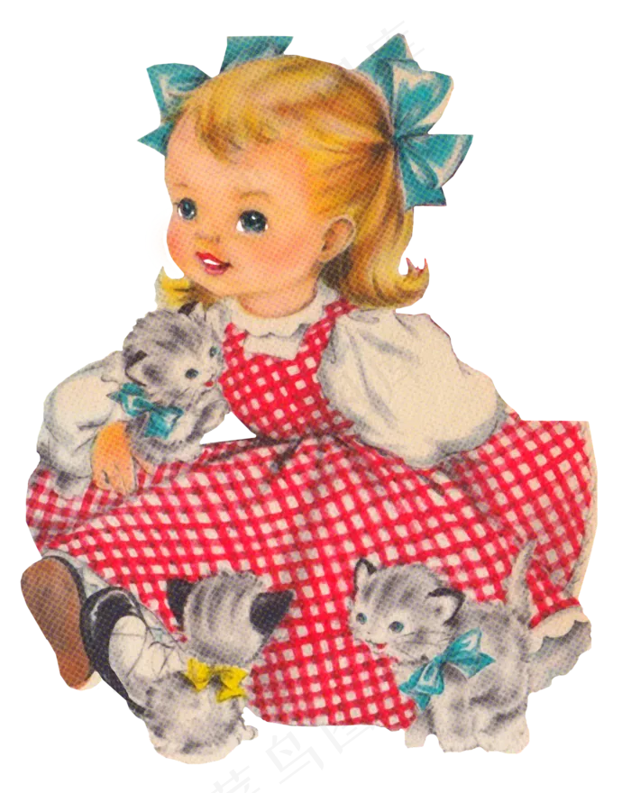 女孩, 小猫, 优质的, 孩子